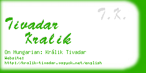 tivadar kralik business card