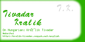 tivadar kralik business card